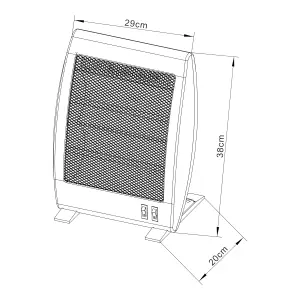 Electric 1kW Light grey Quartz heater