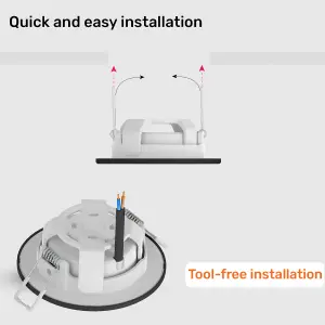 paul russells LED Downlight Black Non-Dimmable Tilt Recessed Ceiling SpotLight 4.8W 390 Lumens, IP44, Warm White 3000K Pack of 6