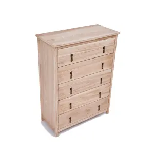 Portofino 5 Drawer Chest of Drawers Drop Brass Handle