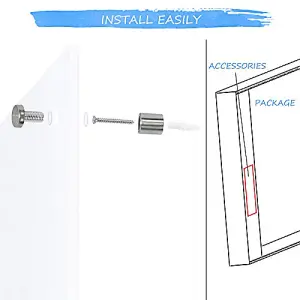 Dry Wipe Frameless Glass White Board 60cm x 90cm Dry Erase Non Magnetic Ultra White