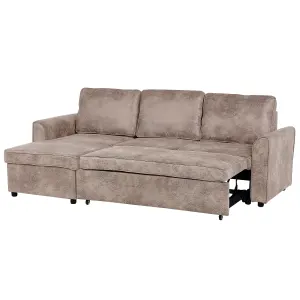 Corner Sofa NESNA Brown Faux Leather Right Hand