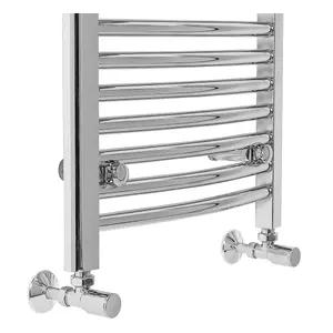 Rinse Curved Bathroom Heated Towel Rail Warmer Radiator Central Heating Chrome - 1500x450mm