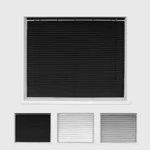 Caecus Made to Measure Aluminium Venetian Blind Black 150cm x 210cm