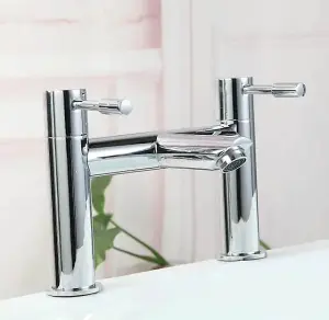 Bathroom Modern Bath Filler Waterfall Silver Mixer Tap