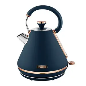 Tower Cavaletto Pyramid Kettle and 4 Slice Toaster Set Midnight Blue