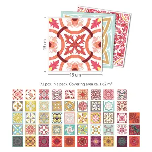 Walplus Multicolour Mandalas Combo Mix Tile Stickers