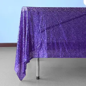 Neel Blue 70" x 70" Square Sequin Tablecloth, Purple