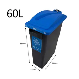 SustainaBin Indoor Recycling Bin - Black - Frame Top-60 Litres