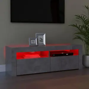 vidaXL TV Cabinet with LED Lights Concrete Grey 120x35x40 cm