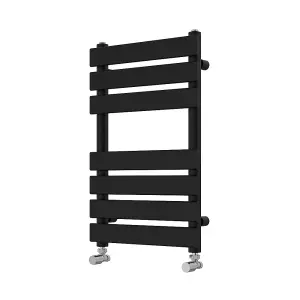 Right Radiators 650x400 mm Designer Flat Panel Heated Towel Rail Radiator Bathroom Warmer Heating Black