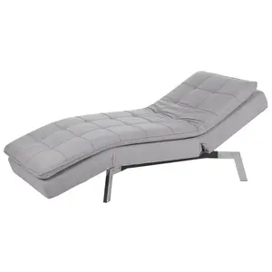 Velvet Chaise Lounge Light Grey LOIRET