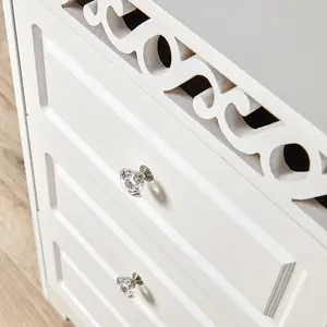 Home Source Whitehaven 3 Drawer Chest Storage Unit White