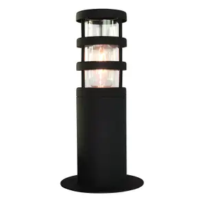 Elstead Hornbaek 1 Light Outdoor Pedestal Lantern Black, 304 Ss IP44, E27