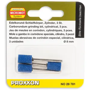 PROXXON Corundum Grinding Bit Cylinder 8 x 13mm - (Pkt 3)