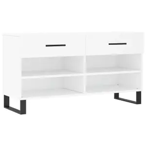 Berkfield Shoe Bench White 102x35x55 cm Engineered Wood