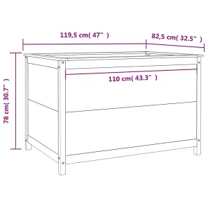 Berkfield Garden Raised Bed White 119.5x82.5x78 cm Solid Wood Pine