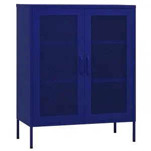 Berkfield Storage Cabinet Navy Blue 80x35x101.5 cm Steel