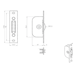 Sash Window Axle Pulley 42mm Nylon Wheel 119 x 25mm Forend Galvanised