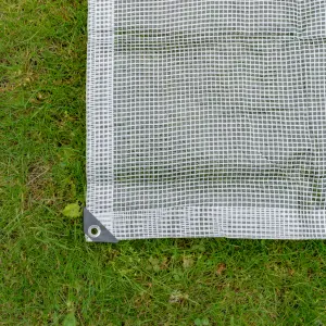 waterproof clear reinforced tarpaulin/builders tarp/camping ground sheet cover up (10m x 10m)