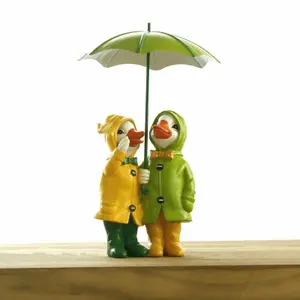 Duck Couple with Umbrella Ornament