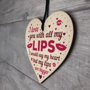 Red Ocean Funny Anniversary Gift For Boyfriend Wooden Heart Birthday Gifts For Husband Valentines Gift Plaque