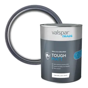 Valspar Trade Pure Brilliant White Matt Wall & ceiling Emulsion paint, 5L