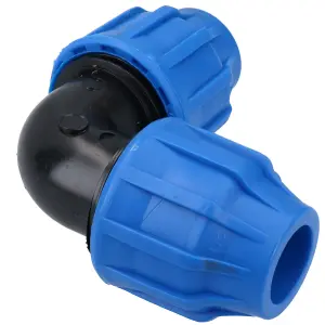 20 x 20mm MDPE Elbow 90 Degree Compression Coupling Fitting Connector 2PK