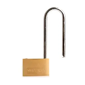 Securit Brass Long Shackle Padlock 40mm with x3 Keys