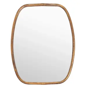 Contemporary Decorative Hallway, Bedroom, Bathroom Gold Curved Wall Mirror