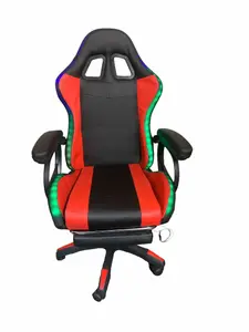 Gaming Chair Black and Red with LED Lights