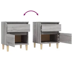 Berkfield Bedside Cabinets 2 pcs Grey Sonoma 40x35x50 cm