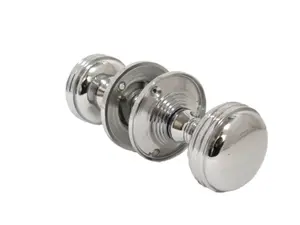 Door Knobs Reeded Heavy Duty Mortice Knob - Chrome Polished 64mm