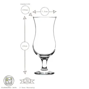 390ml Hurricane Glass Set (Set of 6)