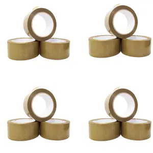 72 Rolls of Brown Low Noise Tape 50mm X 66m Strong Sticky Packaging Parcel Tapes