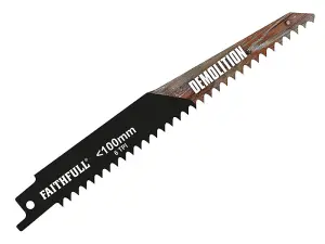 Faithfull - S1111DF Bi-Metal Sabre Saw Blade Demolition 228mm 6 TPI (Pack of 5)