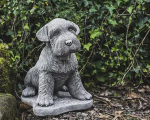 Large Schnauzer Stone Dog garden ornament