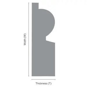 GoodHome Primed White MDF Torus Skirting board (L)2400mm (W)169mm (T)18mm