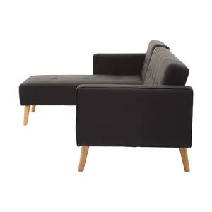 Interiors by Premier Hagen Black Large Corner Sofa Bed