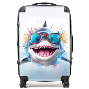 Splashart Shark In Glasses Suitcase - Medium