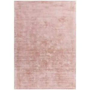 Pink Handmade , Luxurious , Modern , Plain Easy to Clean Viscose Rug for Living Room, Bedroom - 200cm X 290cm