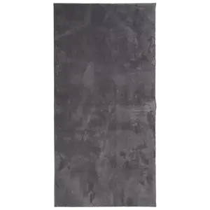 Rug HUARTE Short Pile Soft and Washable Anthracite 100x200 cm