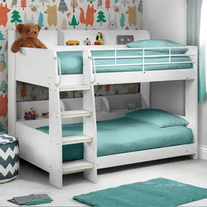 Abby Single (3') Standard Bunk Bed with Bookcase White