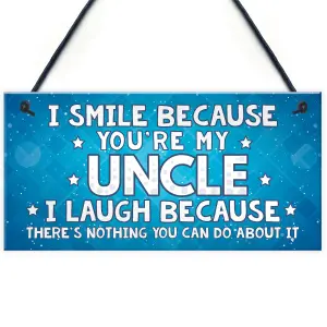 Red Ocean Funny Uncle Gift Hanging Plaque Novelty Uncle Birthday Christmas Gift From Niece Nephew