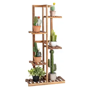 Costway 5 Tier Flower Stand Wooden Vertical Potted Plant Rack Home Garden Freestanding Display Shelf