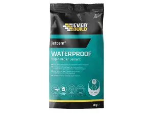 Everbuild Jetcem Waterproof Rapid Repair Cement 3kg Bag Pre Mixed