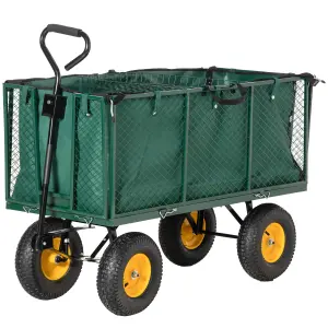 Outsunny Heavy Duty Garden Cart Truck Trolley Wheelbarrow Trailer