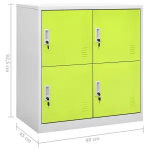 Berkfield Locker Cabinets 2 pcs Light Grey and Green 90x45x92.5 cm Steel