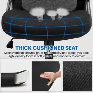 Yaheetech Mesh Office Chair with Armrests and Headrest - Black