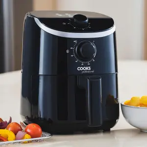 Cooks Professional Air Fryer 2L Single Drawer Compact Manual Timer Healthy Cooking Oil Free