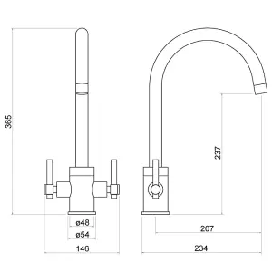 Luxury Two Handle Kitchen Sink Mixer